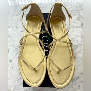 JCrew gold sandals